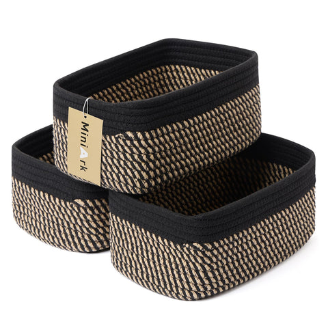 MiniArk small storage baskets three-pack on shelf for compact organization