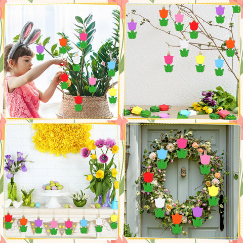 MiniInflat bunny tulips daisies set for Easter and spring themes