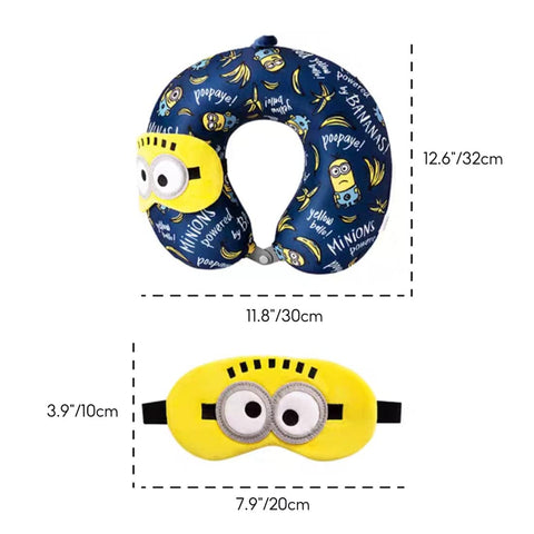 MINISO Minions eye mask blocks light for focused rest during journeys.