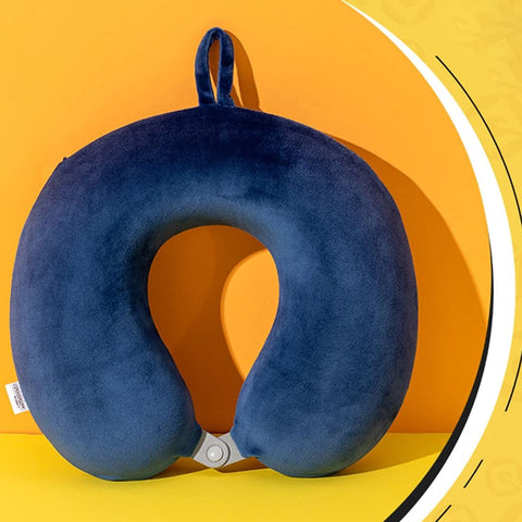 MINISO Minions folded pillow demonstrates compact storage for travel convenience.