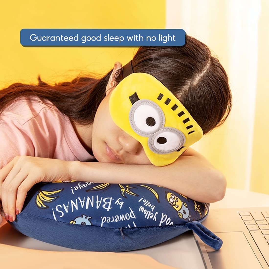MINISO Minions washable cover stays soft and easy to clean on trips.