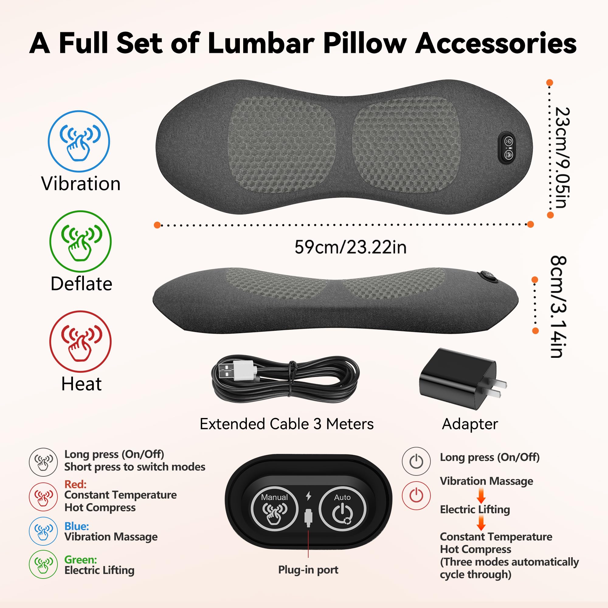 Minkurov 3in1 extended 3m USB cable enables easy outlet access.