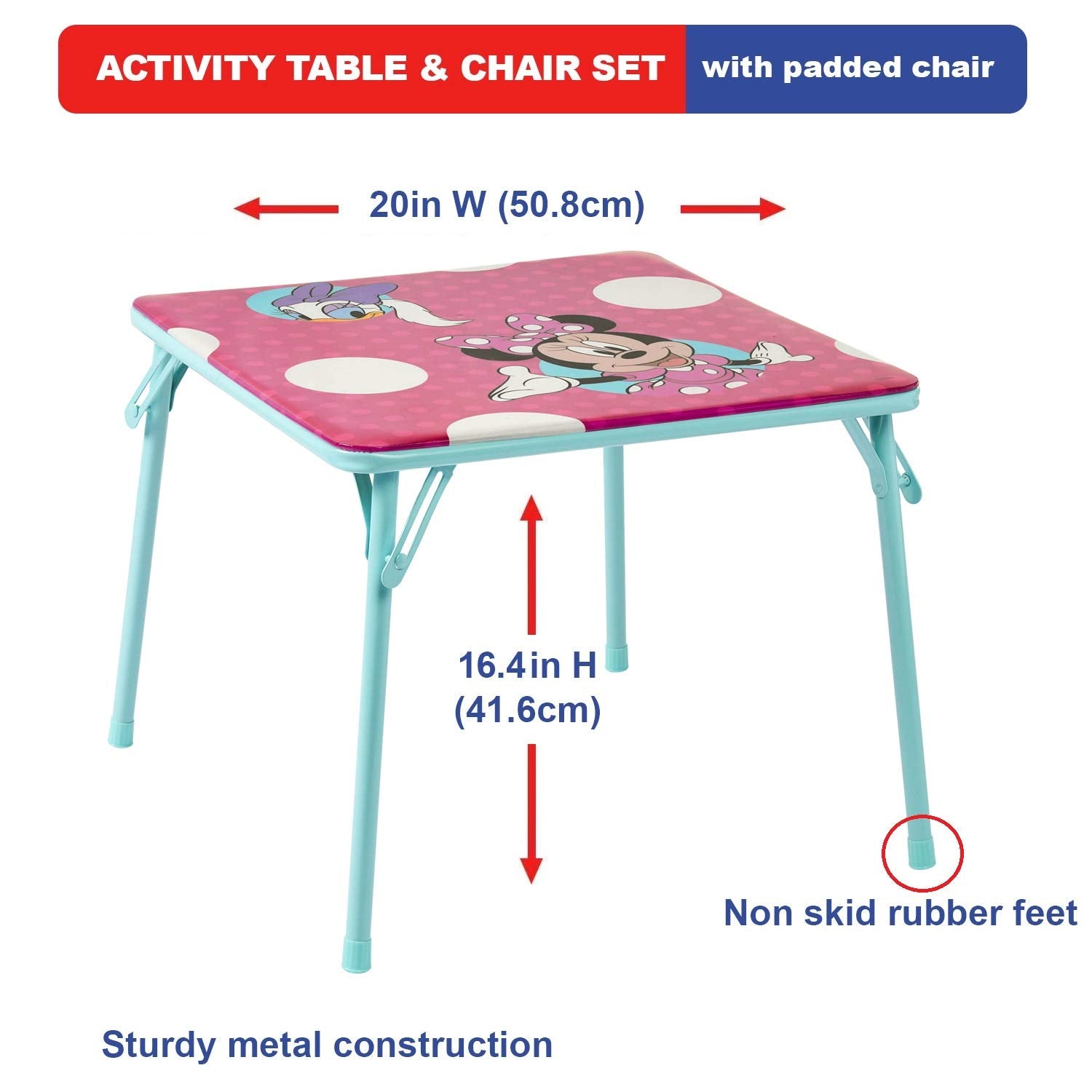 MINNIE Jr chair front view showing sturdy seat and kid-safe design.