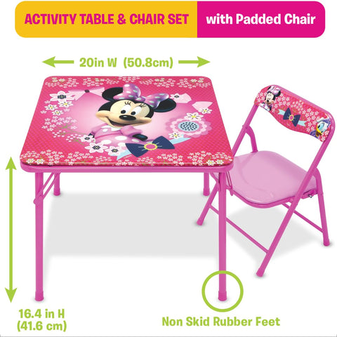 MINNIE Mouse Blossoms and Bows chair with safety lock for secure seating.