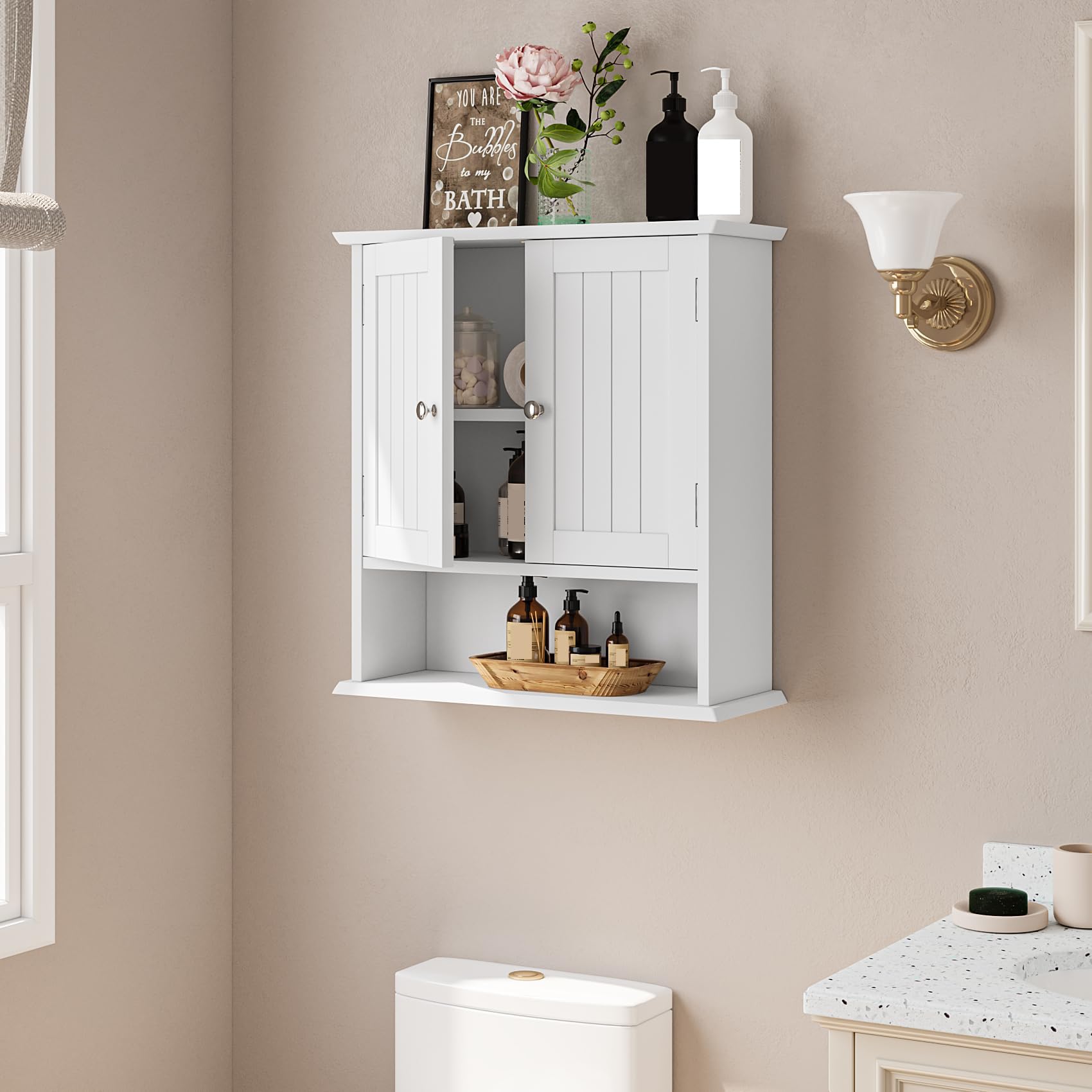 Mino Kesper cabinet with open shelf for daily essentials and quick access.