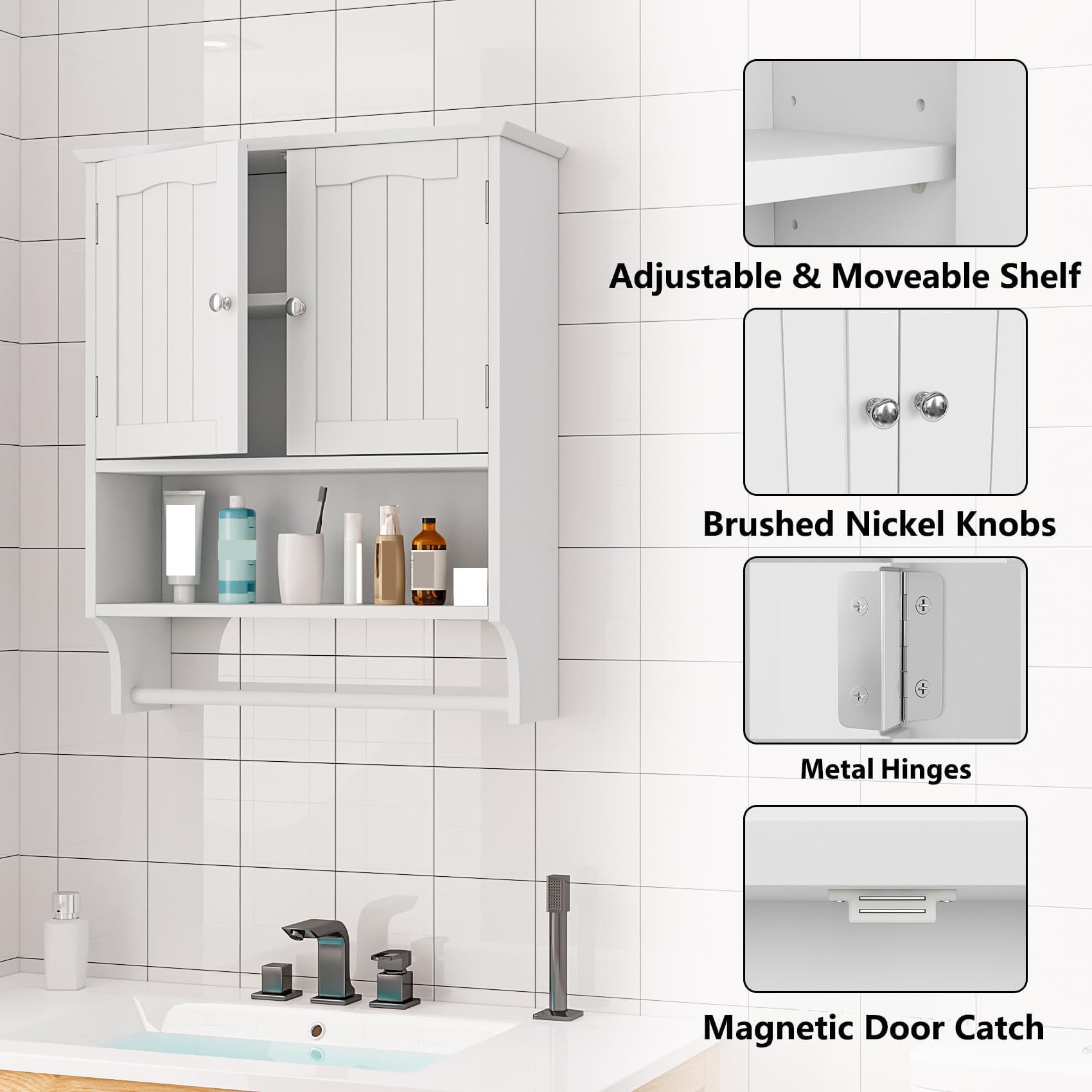 Mino Kesper cabinet dimensions 23.6 x 21.5 x 7.8 inches for compact spaces.