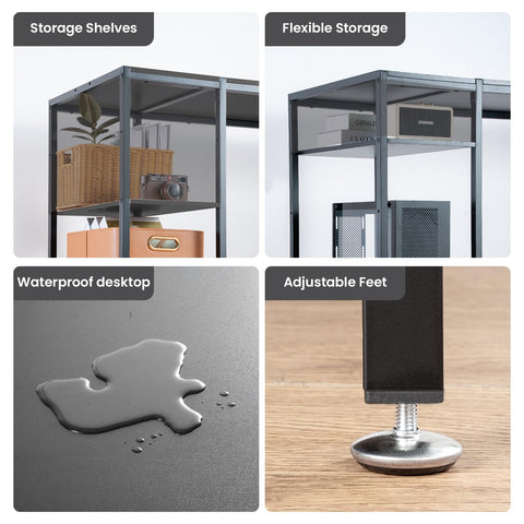 MINOSYS desk reinforced brackets provide a stable, wobble-free surface