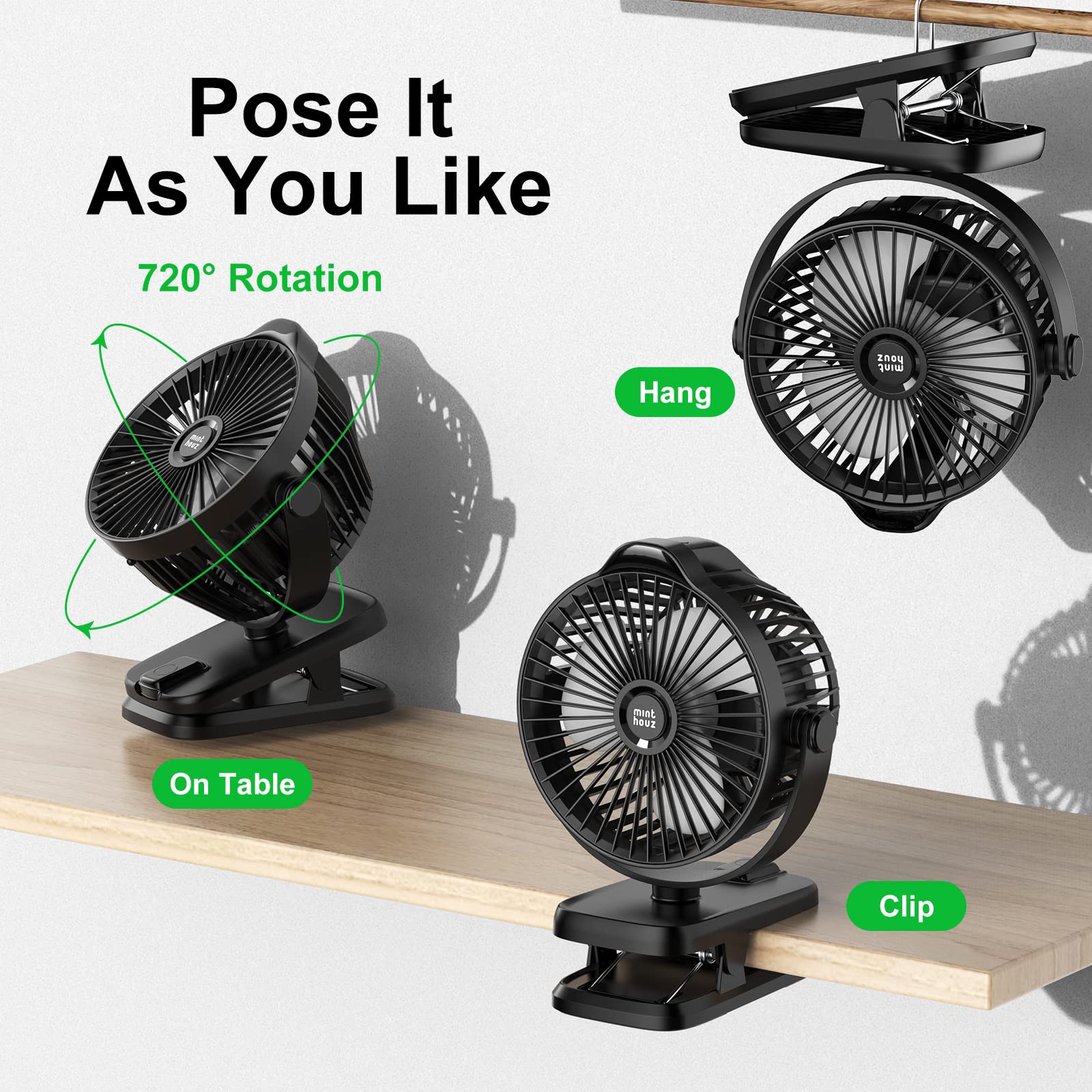 Minthouz Clip-on Fan quiet motor delivering cool breeze with minimal noise