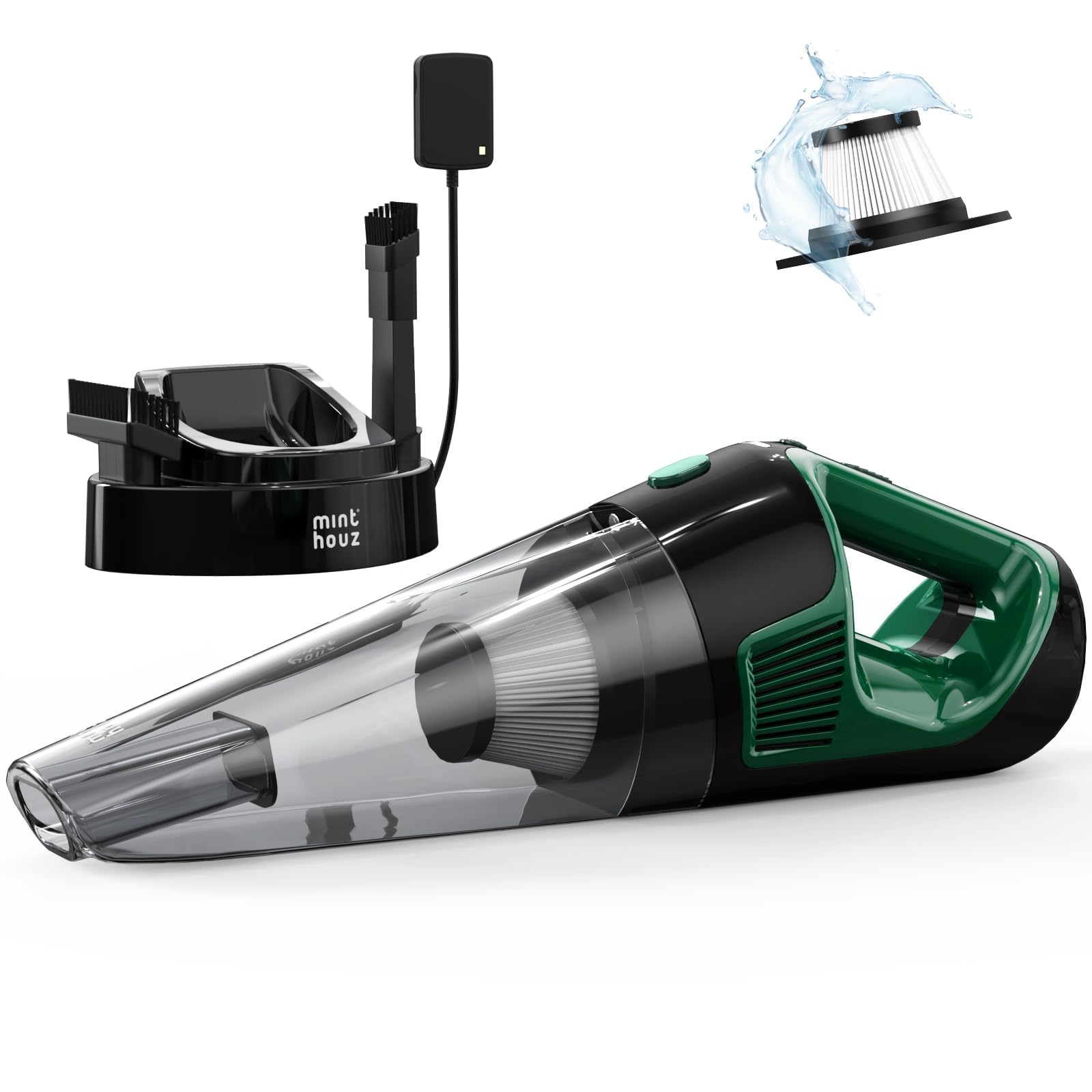 Minthouz handheld vacuum 9700Pa suction for car and home cleaning.