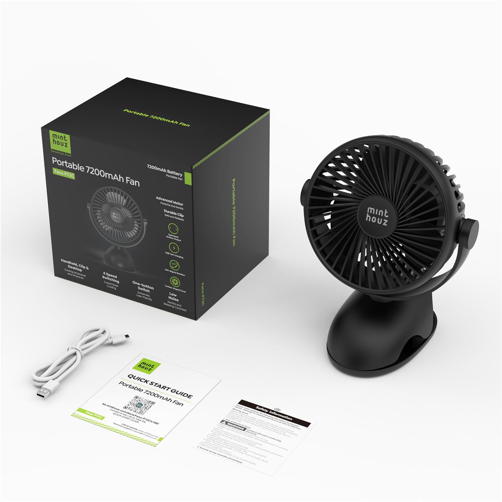 Minthouz travel-friendly clip-on fan for home or outdoors
