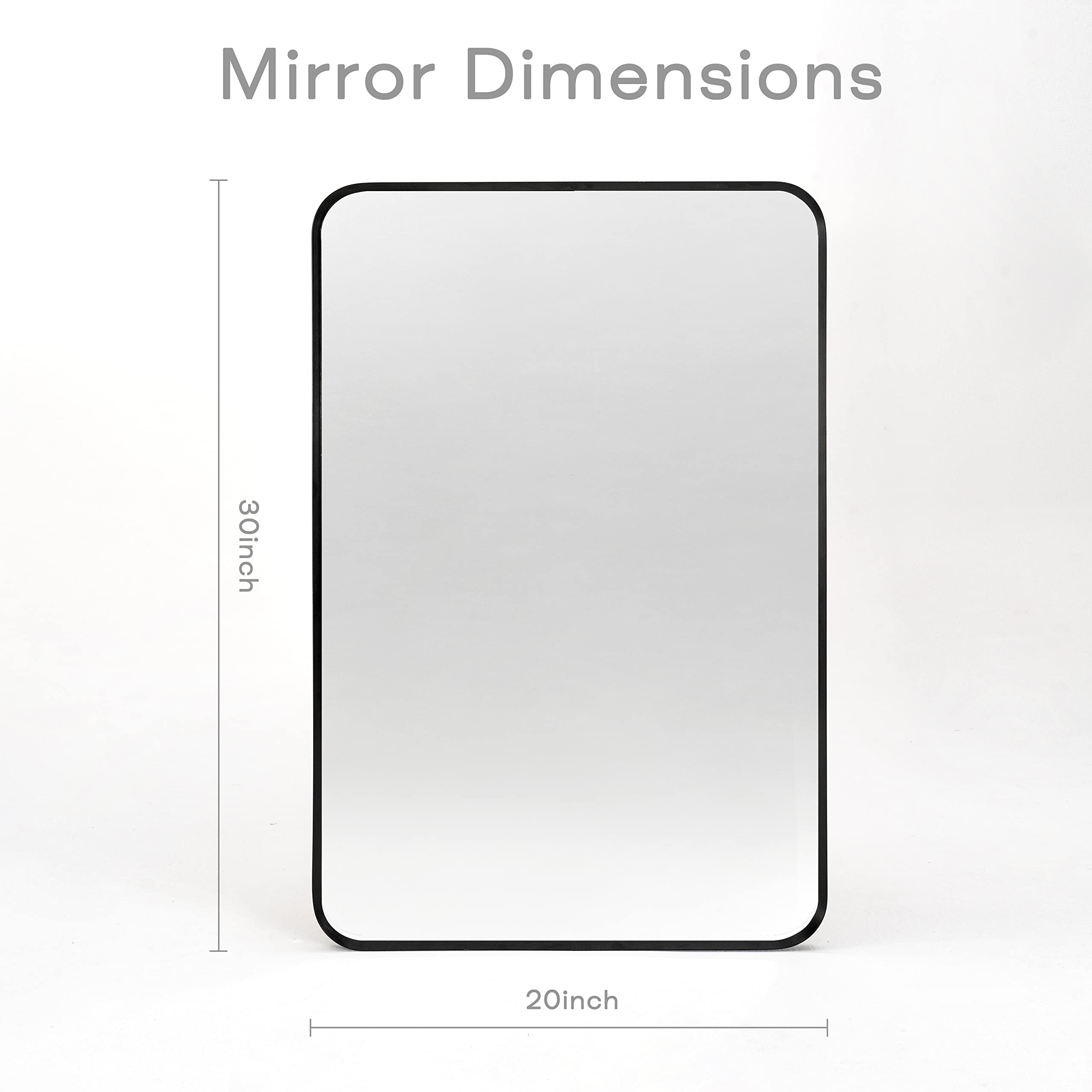Minuover wall mount mirror frame detail highlights rounded corners and premium construction for durability