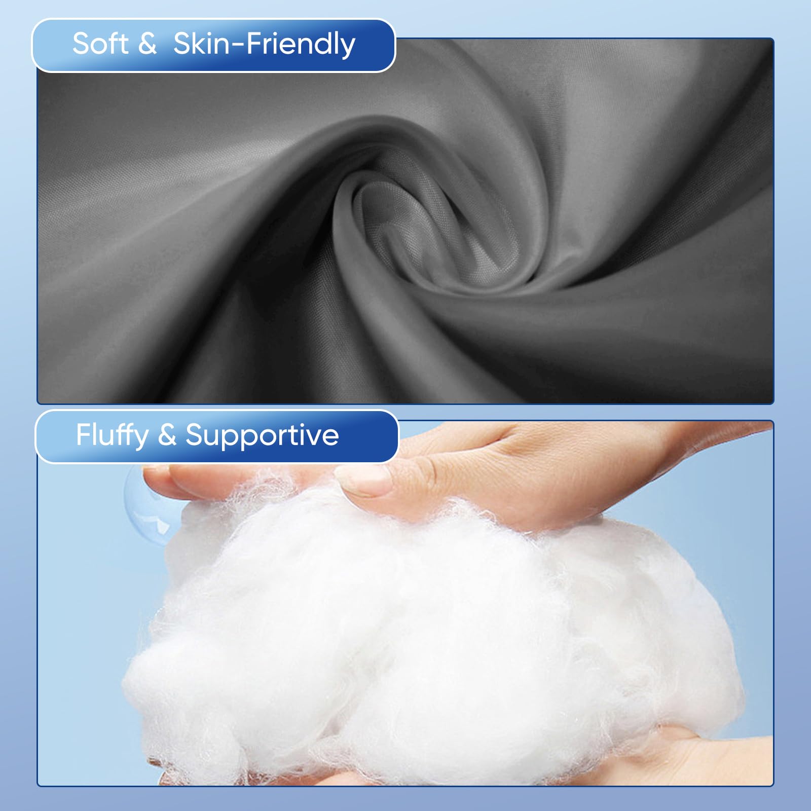 MINUPWELL knee pillow 7D down-alternative fill delivers durable plush support.