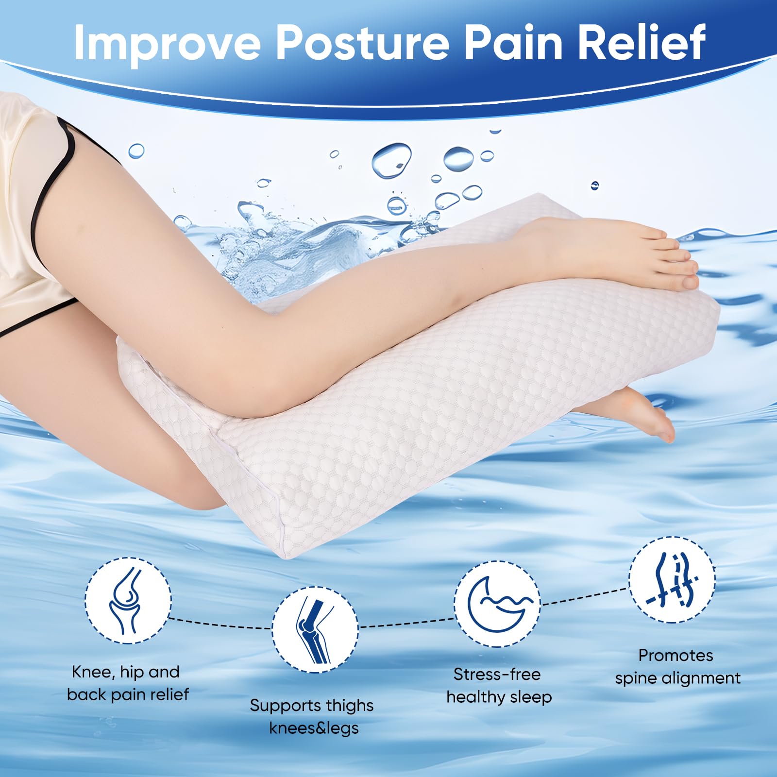 MINUPWELL knee pillow supports hip alignment for pain-friendly sleep.