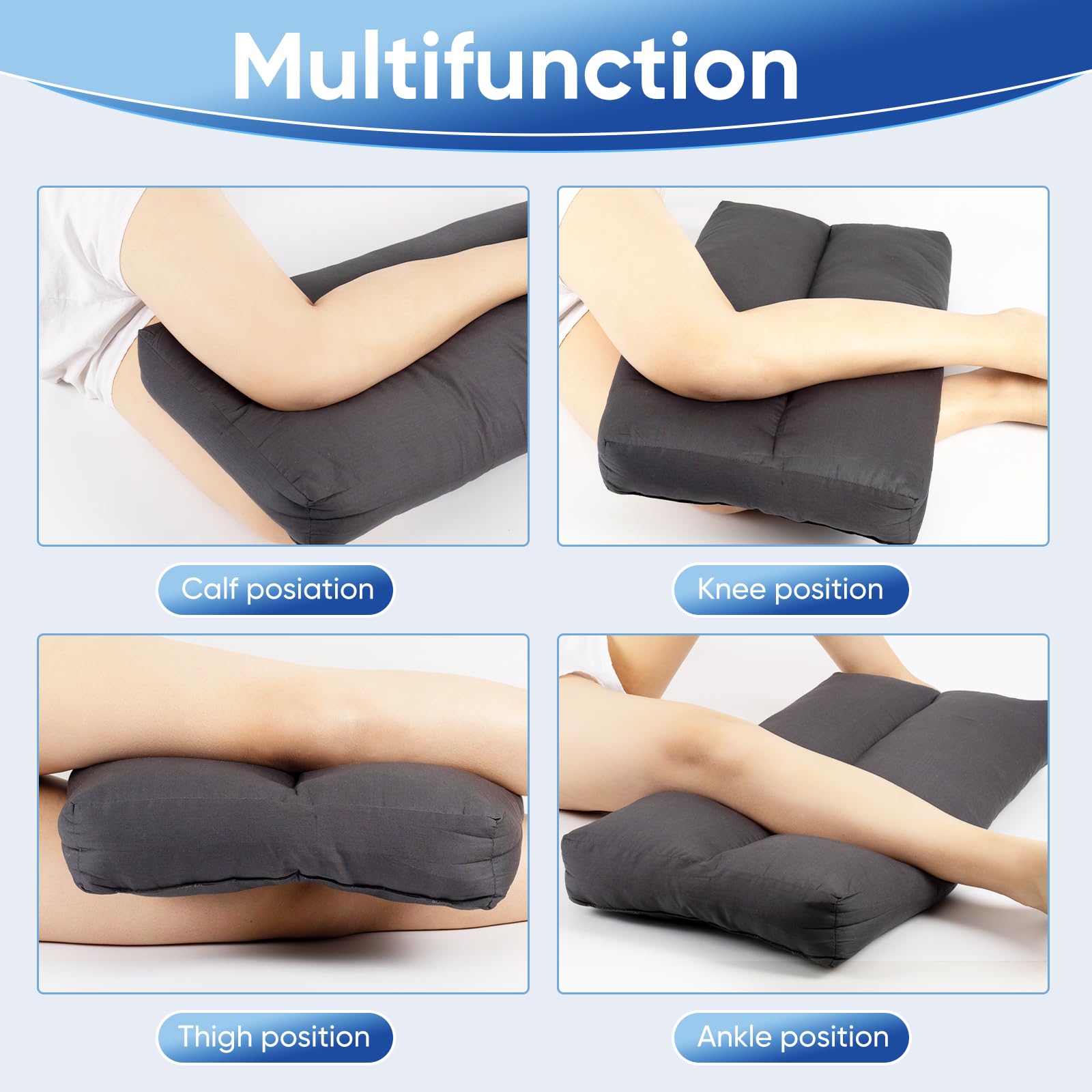 MINUPWELL knee pillow machine-washable cover for easy cleaning.