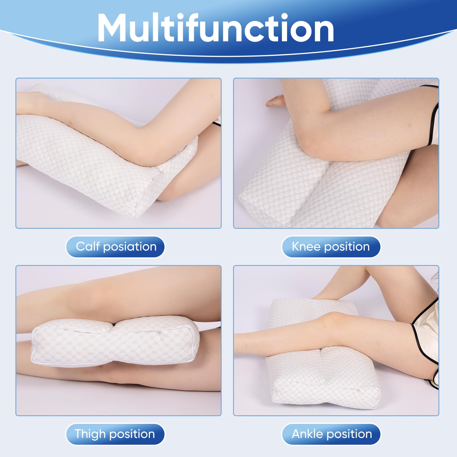 MINUPWELL knee pillow for side sleep improves leg alignment and ease.