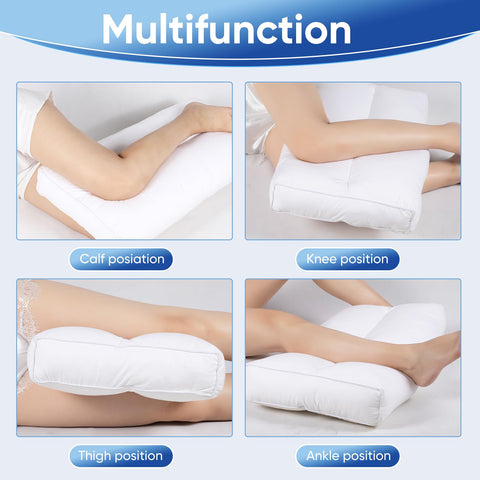 MINUPWELL leg pillow under knee for back sleepers encourages proper leg positioning.