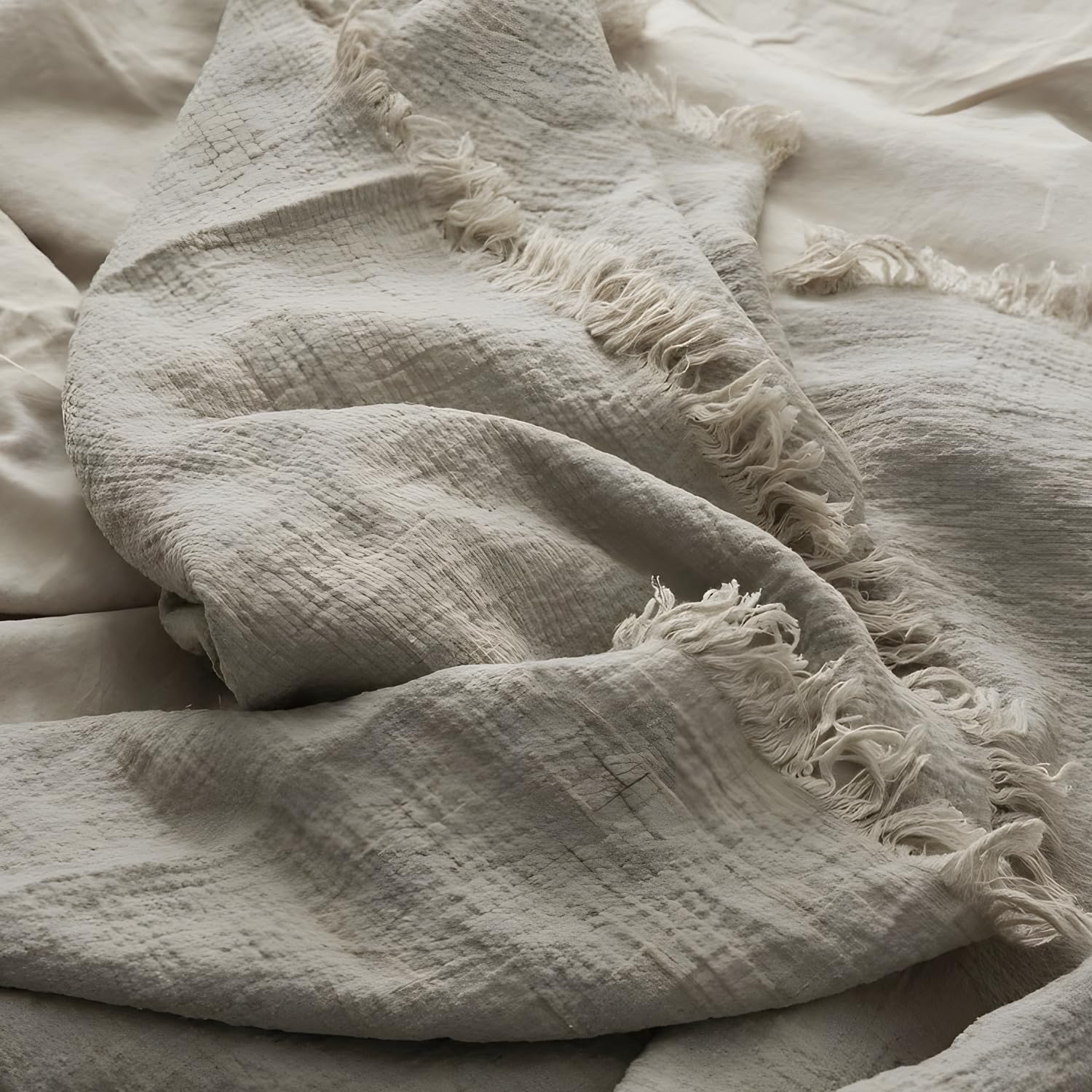 MINUPWELL linen blanket breathable fabric ideal for cool nights