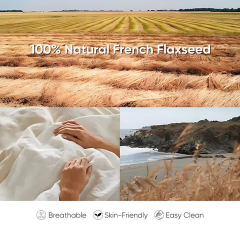 MINUPWELL linen blanket easy-care design for machine washing