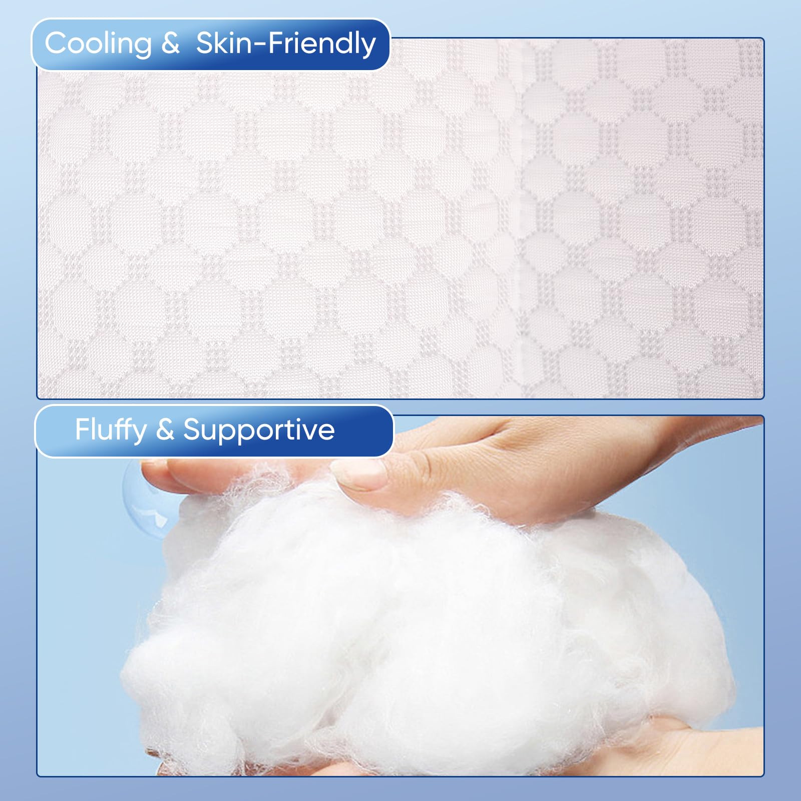 MINUPWELL machine-washable cover keeps pillow fresh and odorless