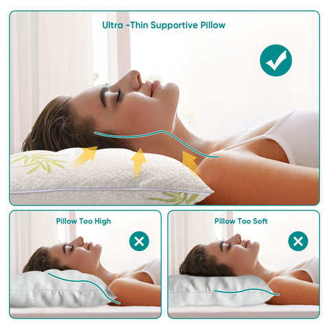 MINUPWELL Ultra Thin Pillow 18x26 inches size for standard beds