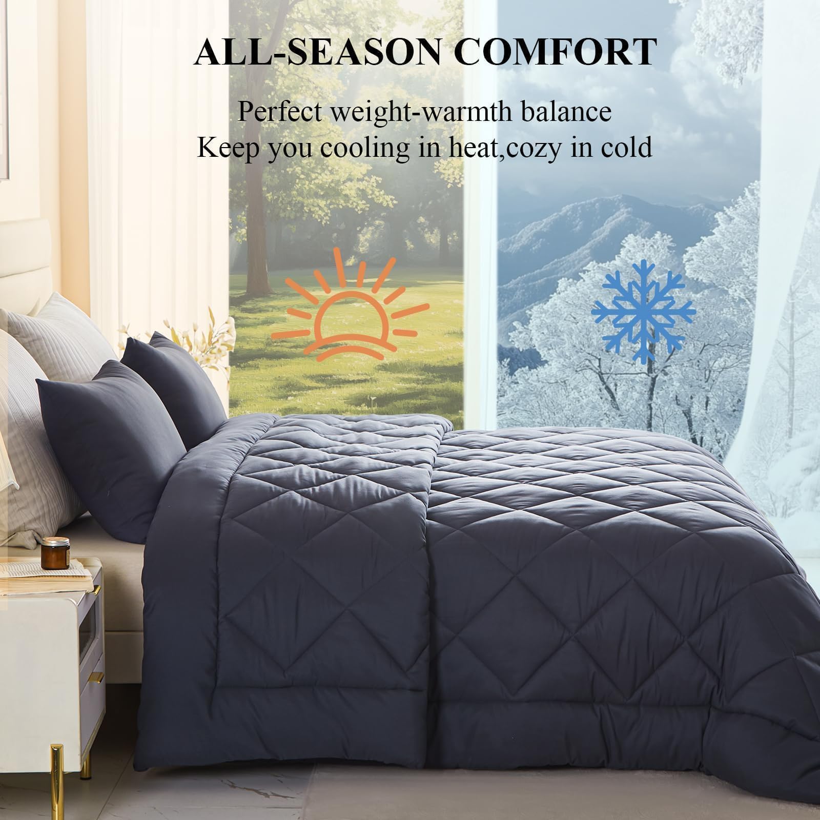 MIOTO eight-corner tabs close-up proving secure fit and smooth duvet coverage.