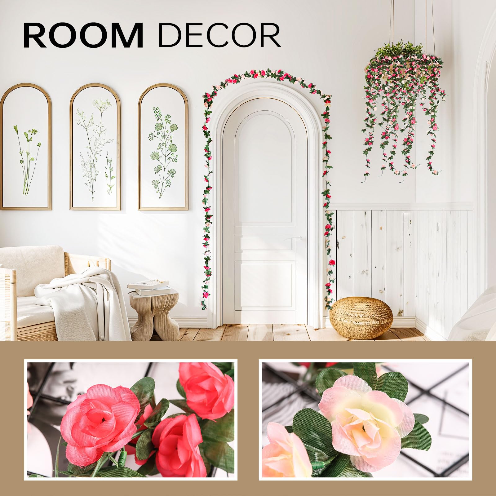 Miracliy rose garland home garden décor offers year-round charm
