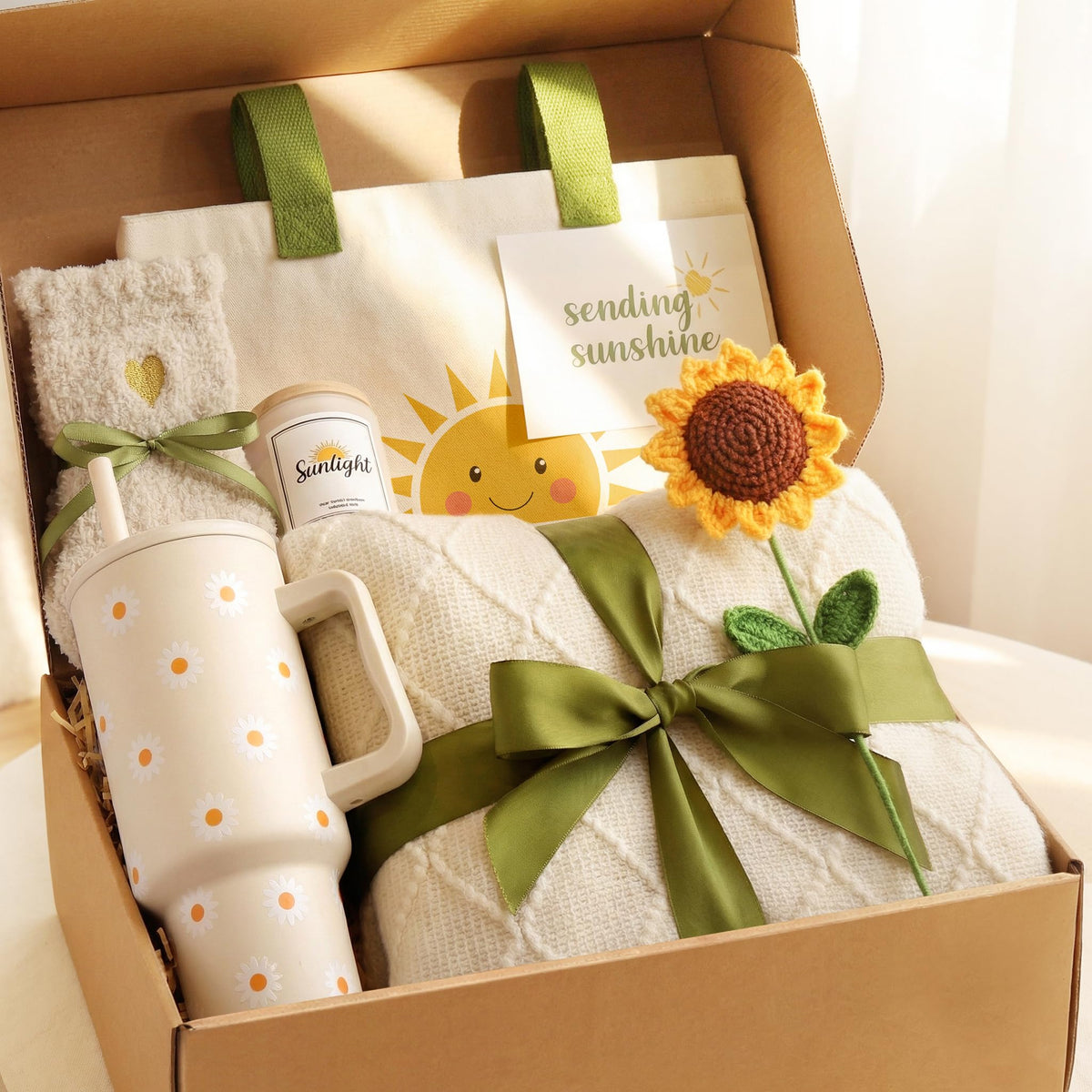 Mirasphere Sunshine Gift Box blanket — cozy warmth for chilly evenings and thoughtful care.
