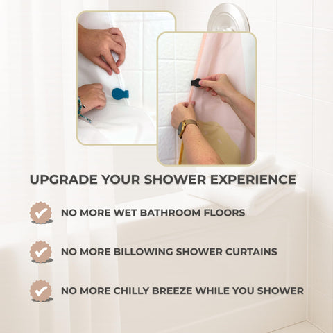 MiReDe water-containment clip prevents splashes and protects the bathroom floor