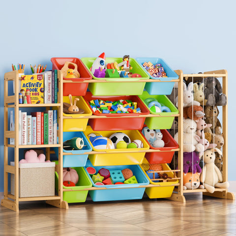 Mirolam toy storage organizer with 12 bins keeps small toys neatly sorted and accessible