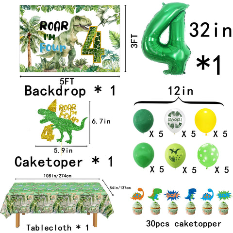 Miruwtog ROARIMROAR banner creates playful prehistoric vibe for celebrations.