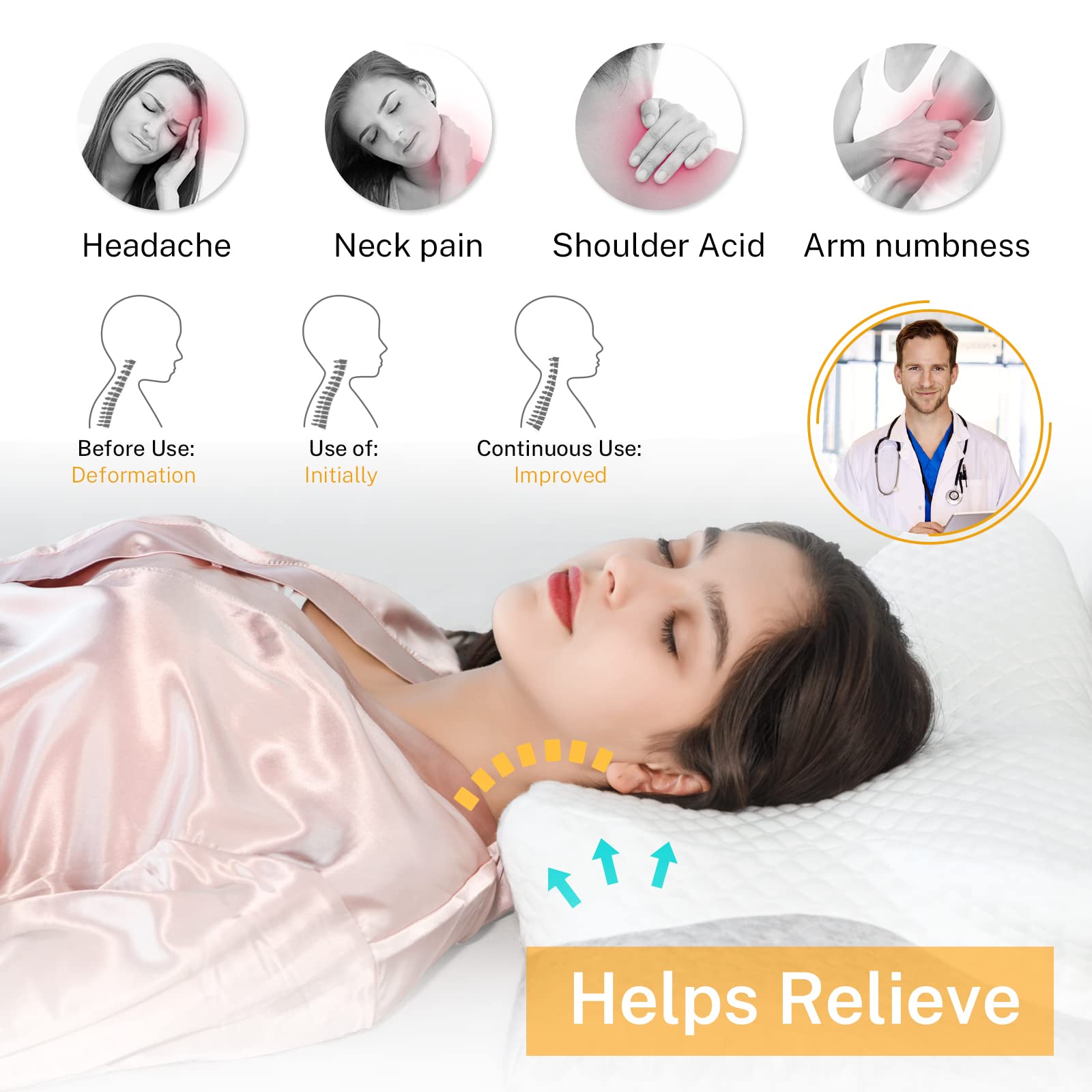 Detachable cover enables quick cleaning while preserving pillow hygiene.