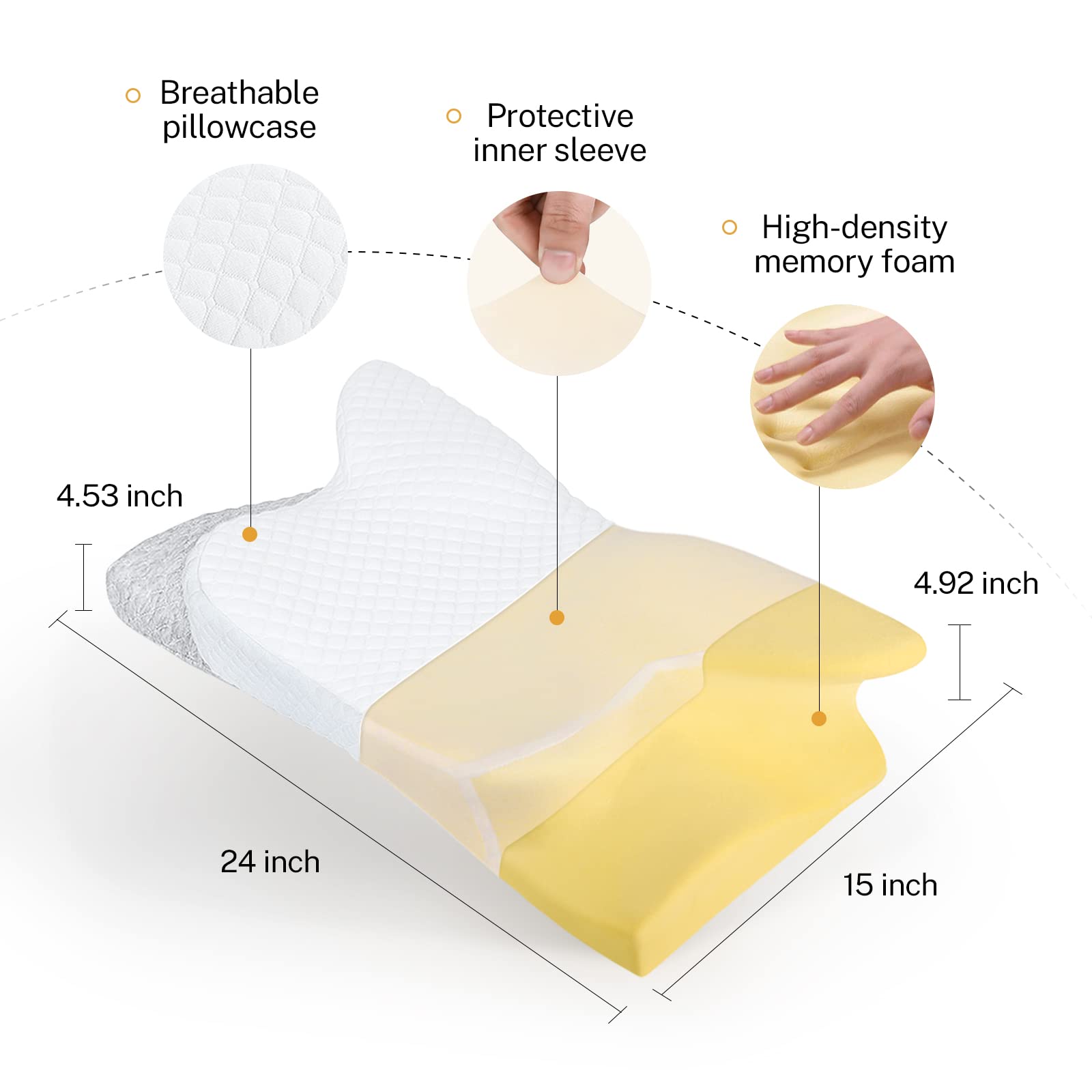 Dual-height Misiki pillow supports back and side sleepers with adaptable loft.