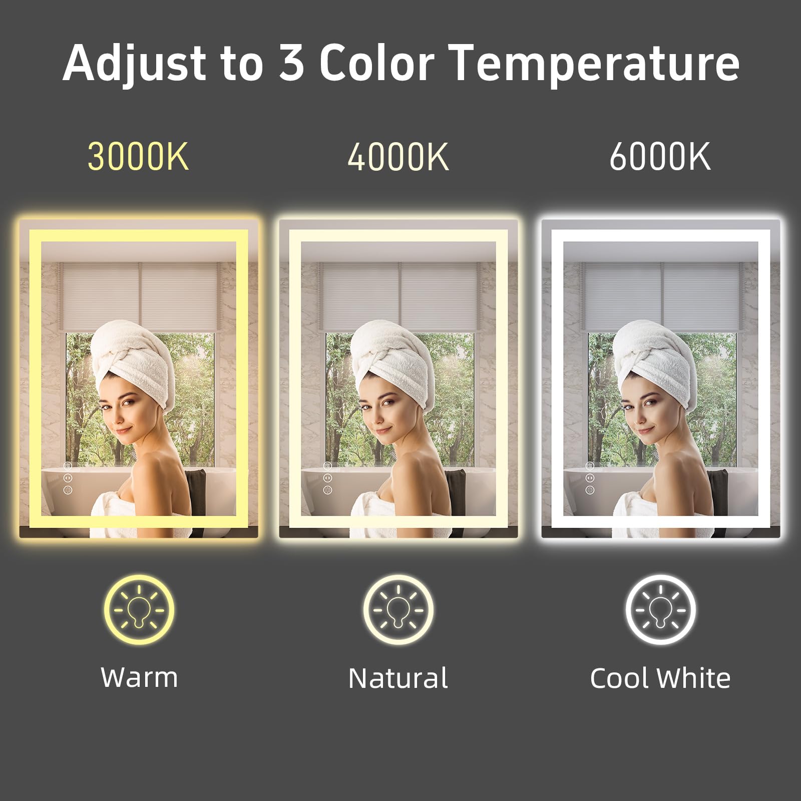 Miskerm anti-fog feature keeps the reflection clear after showers