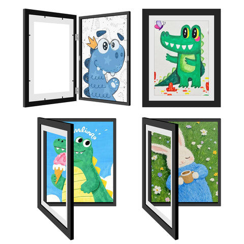 MISNEACH four-pack kids art frames with front opening for easy swaps