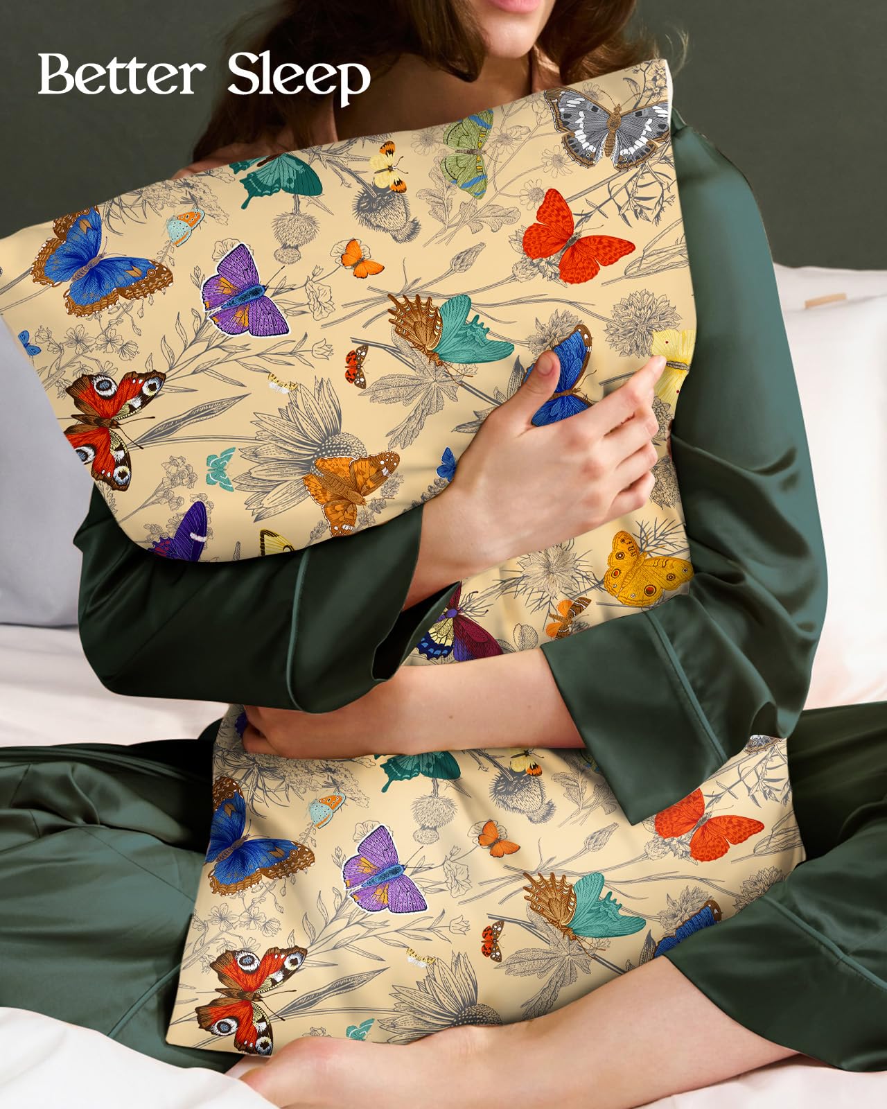 Close-up of Miss Adola 19 momme silk showing ultra-soft texture.
