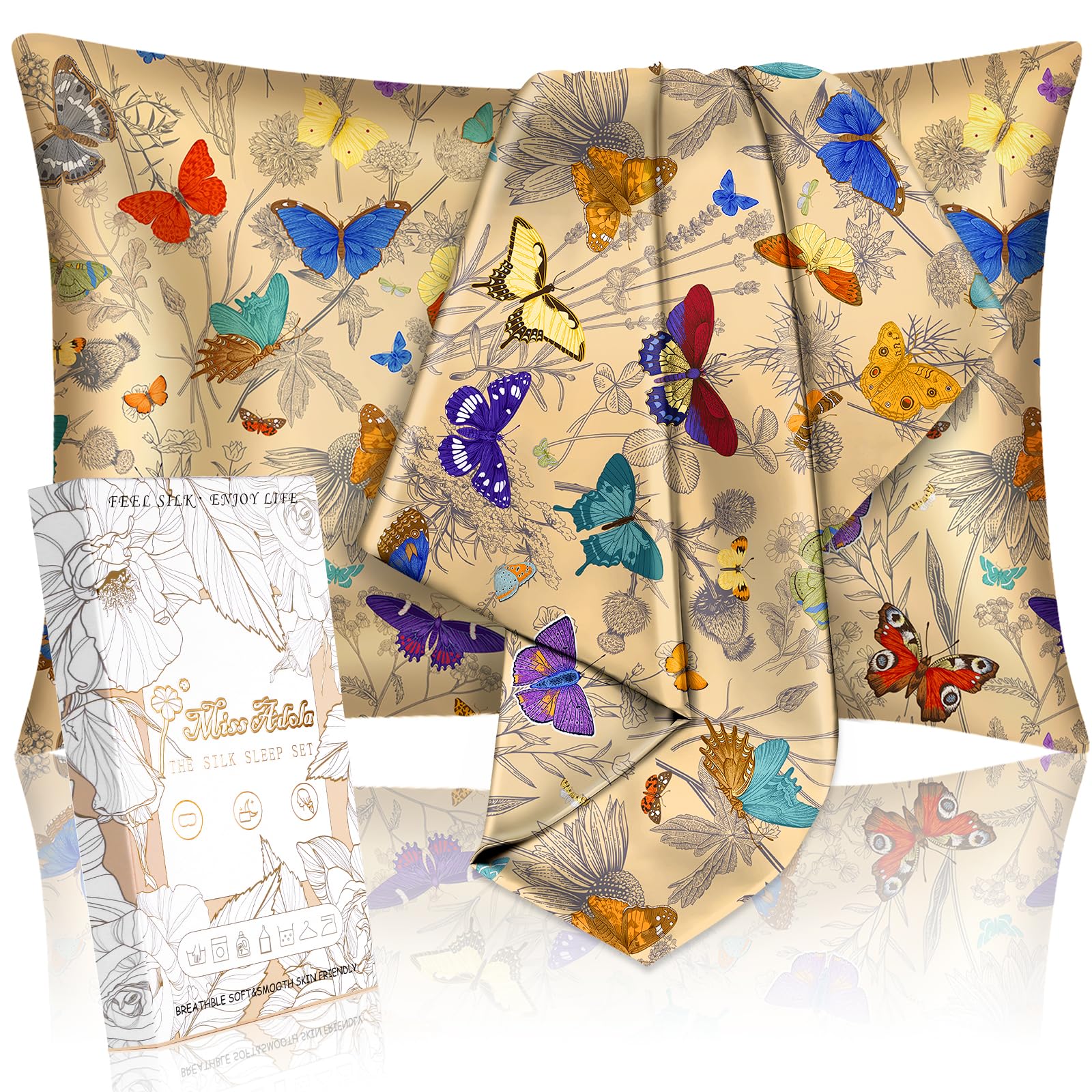 Miss Adola king-size mulberry silk pillowcase for smooth hair and skin.