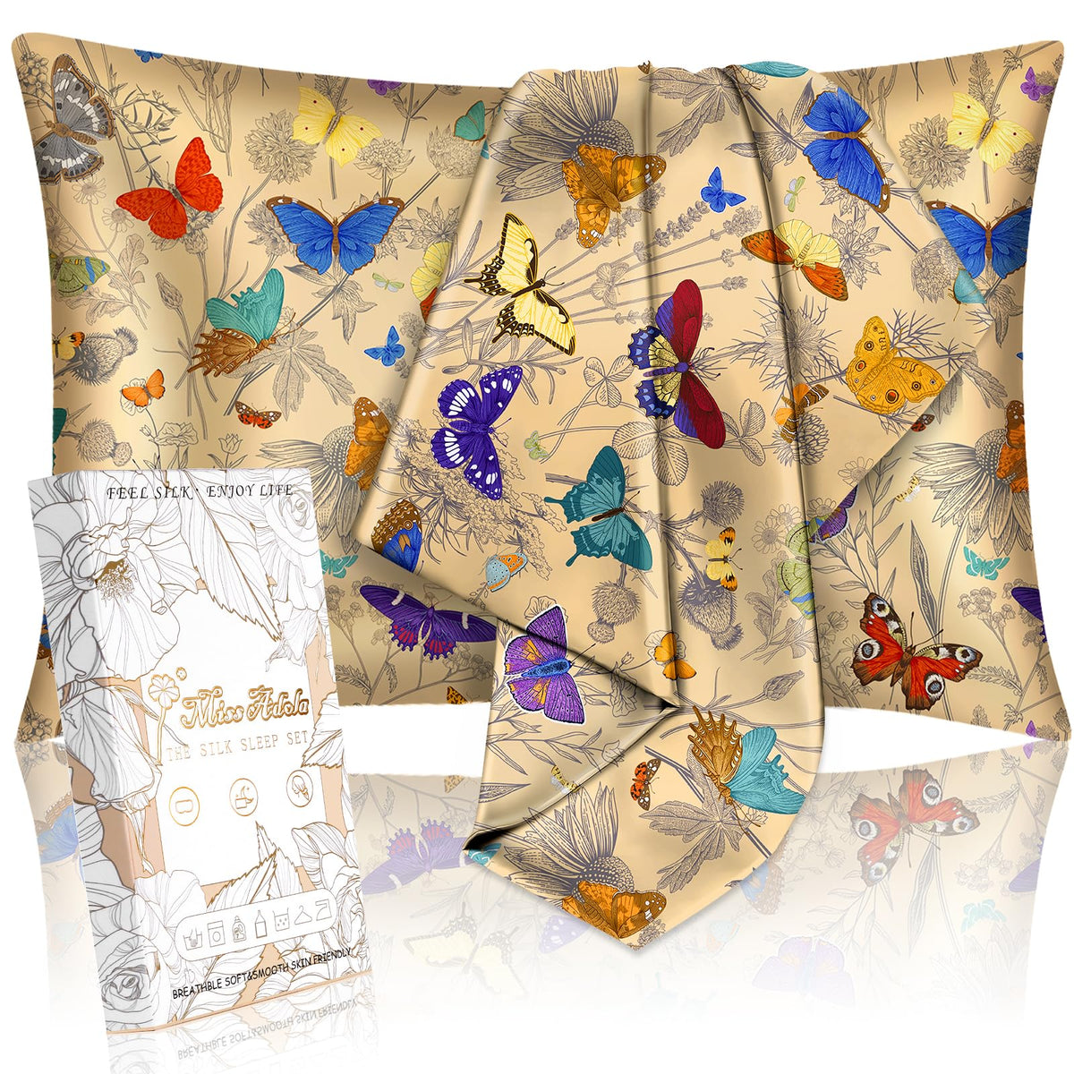Miss Adola king-size mulberry silk pillowcase for smooth hair and skin.
