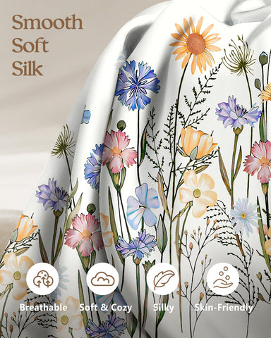 Miss Adola silk pillowcase close-up highlights ultra-soft texture for gentle nights.