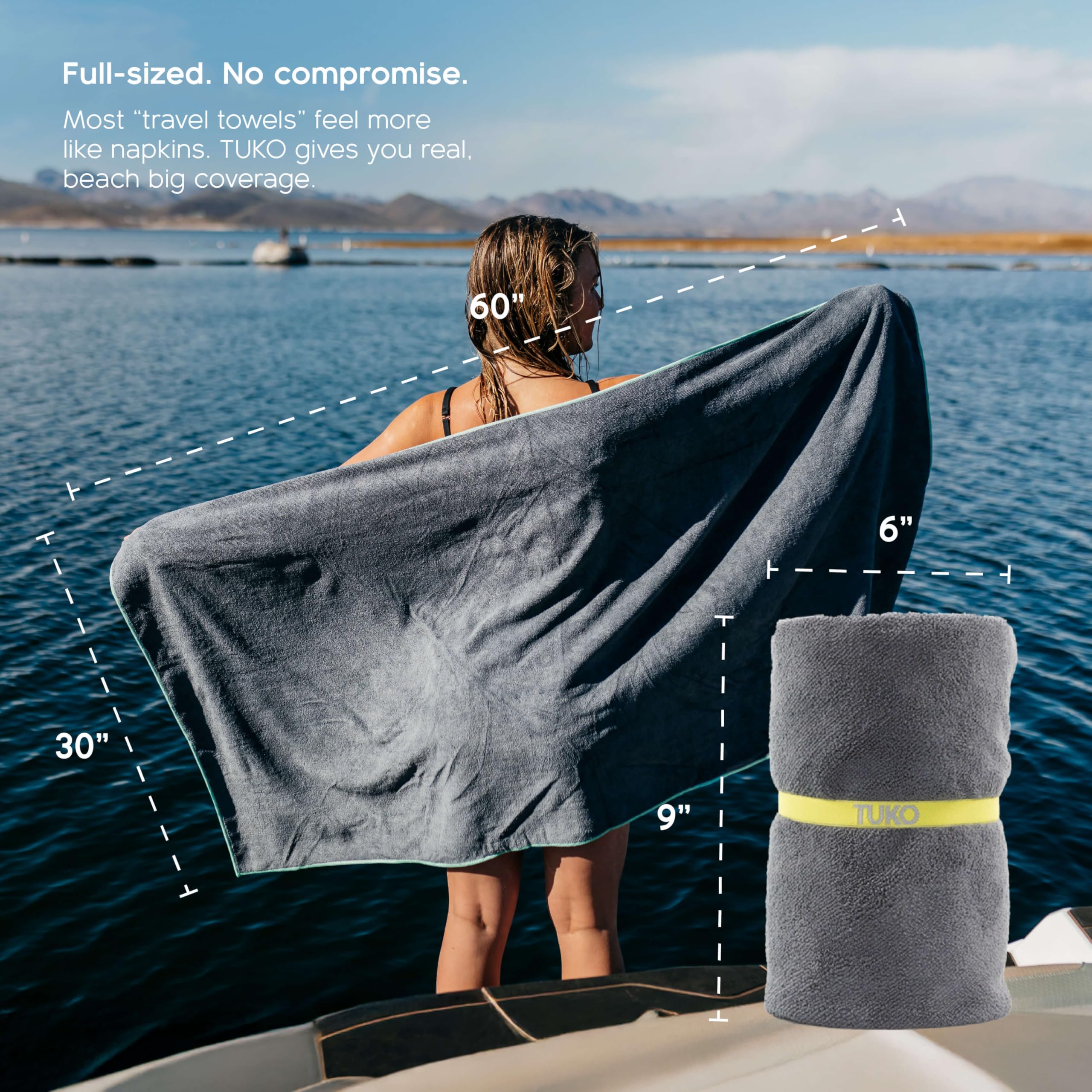 MISSION Tuko beach towel by the poolside for loungy use