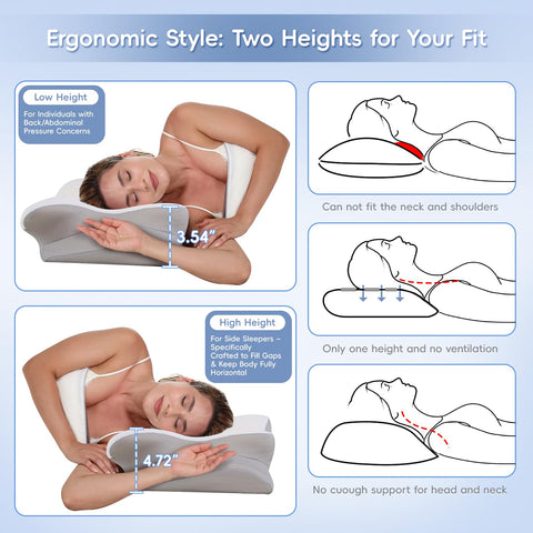 Missleep cervical neck pillow with certifications for safe, non-toxic materials