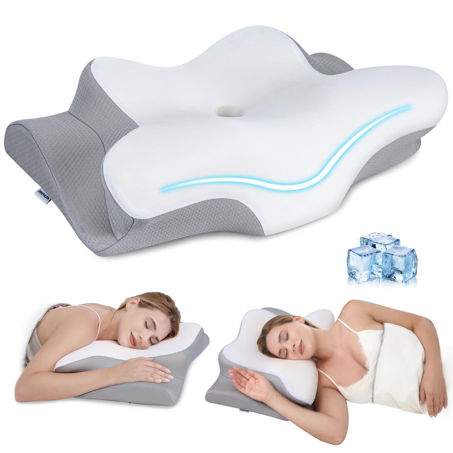 Missleep cervical neck pillow showing ergonomic contour design for natural neck support
