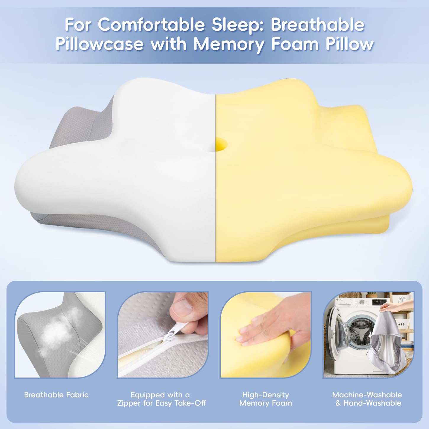 Missleep cervical neck pillow ice silk cover delivers breathable cooling feel