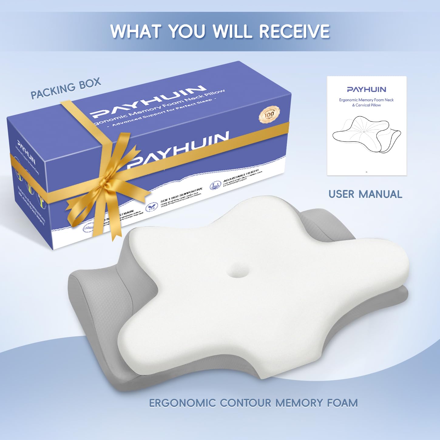 Missleep cervical neck pillow packaging presented as gift-ready option
