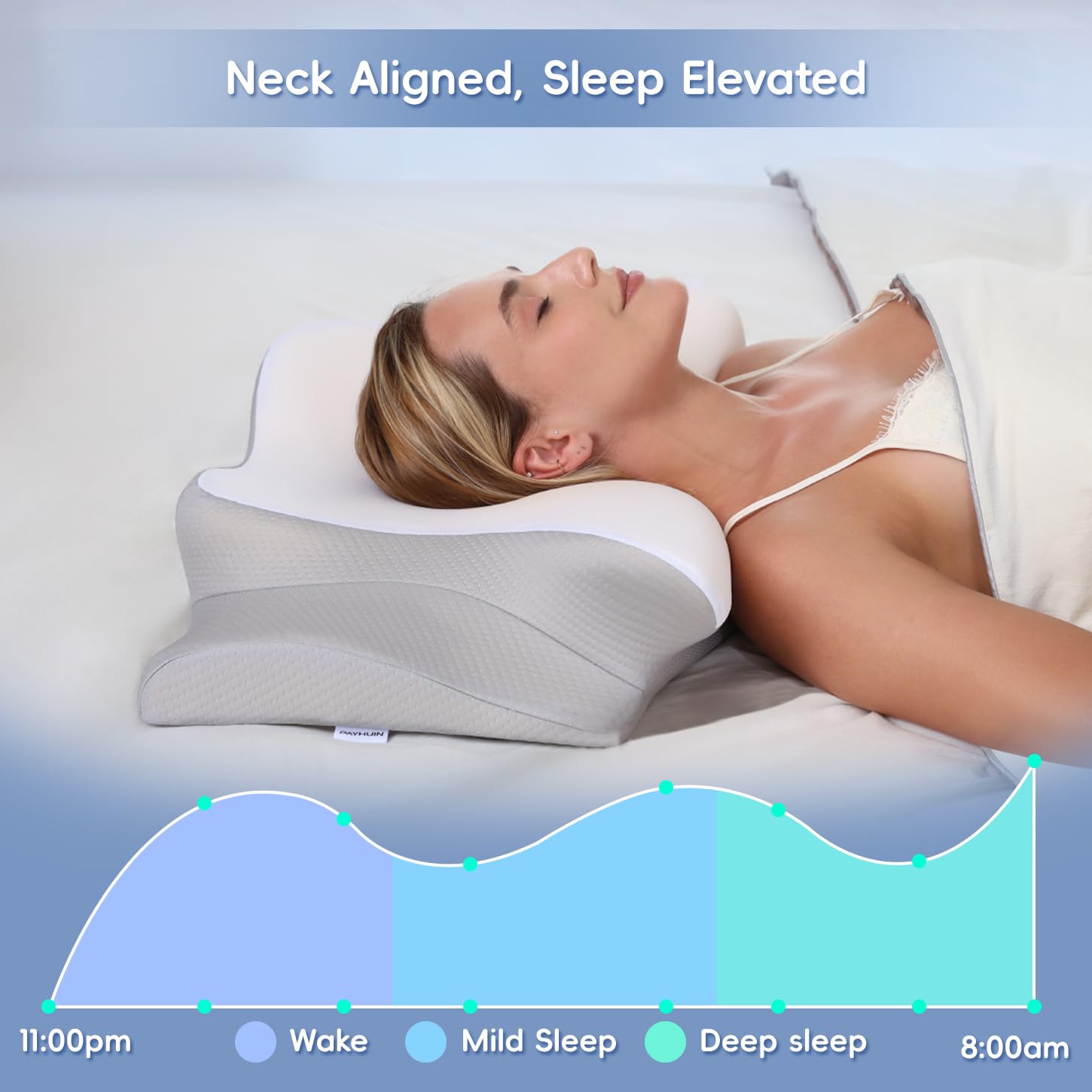 Missleep cervical neck pillow ideal for side sleepers seeking neck alignment