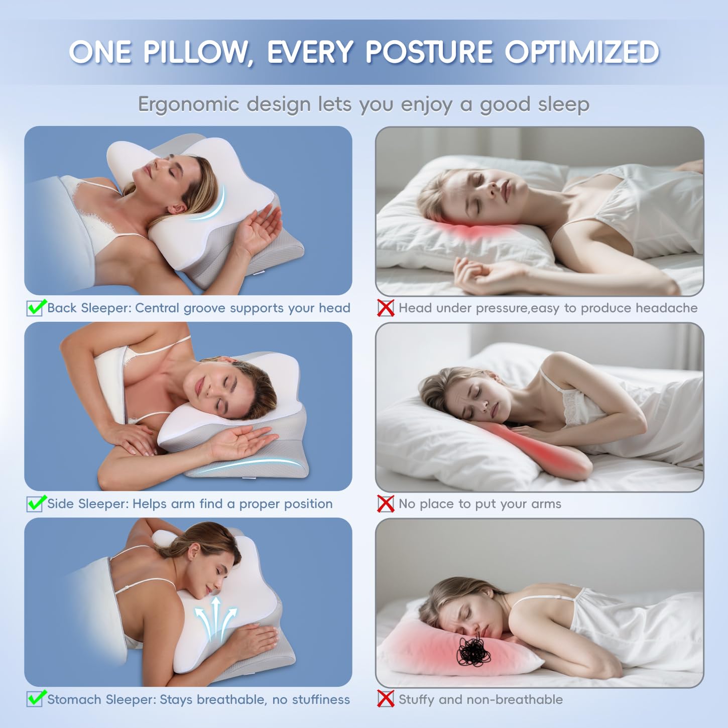 Missleep cervical neck pillow removable cover for easy machine washing