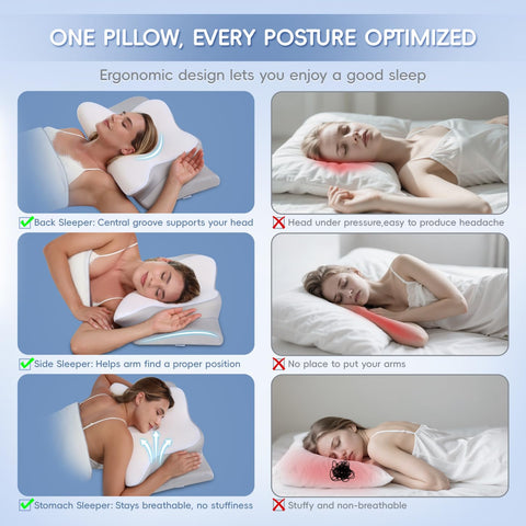 Missleep cervical neck pillow removable cover for easy machine washing