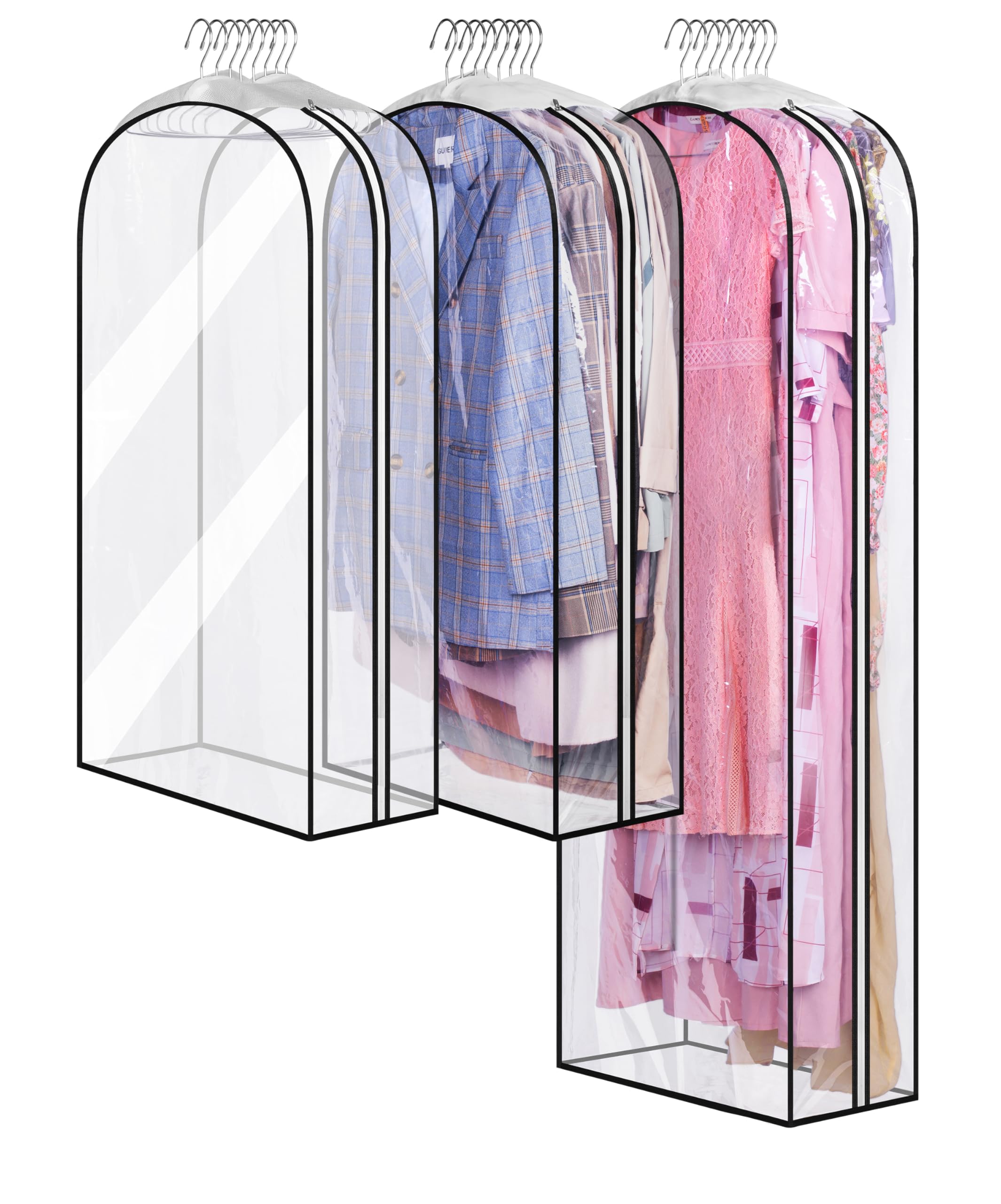 MISSLO 10-inch gusset garment bag with clear visibility for organized suits and coats