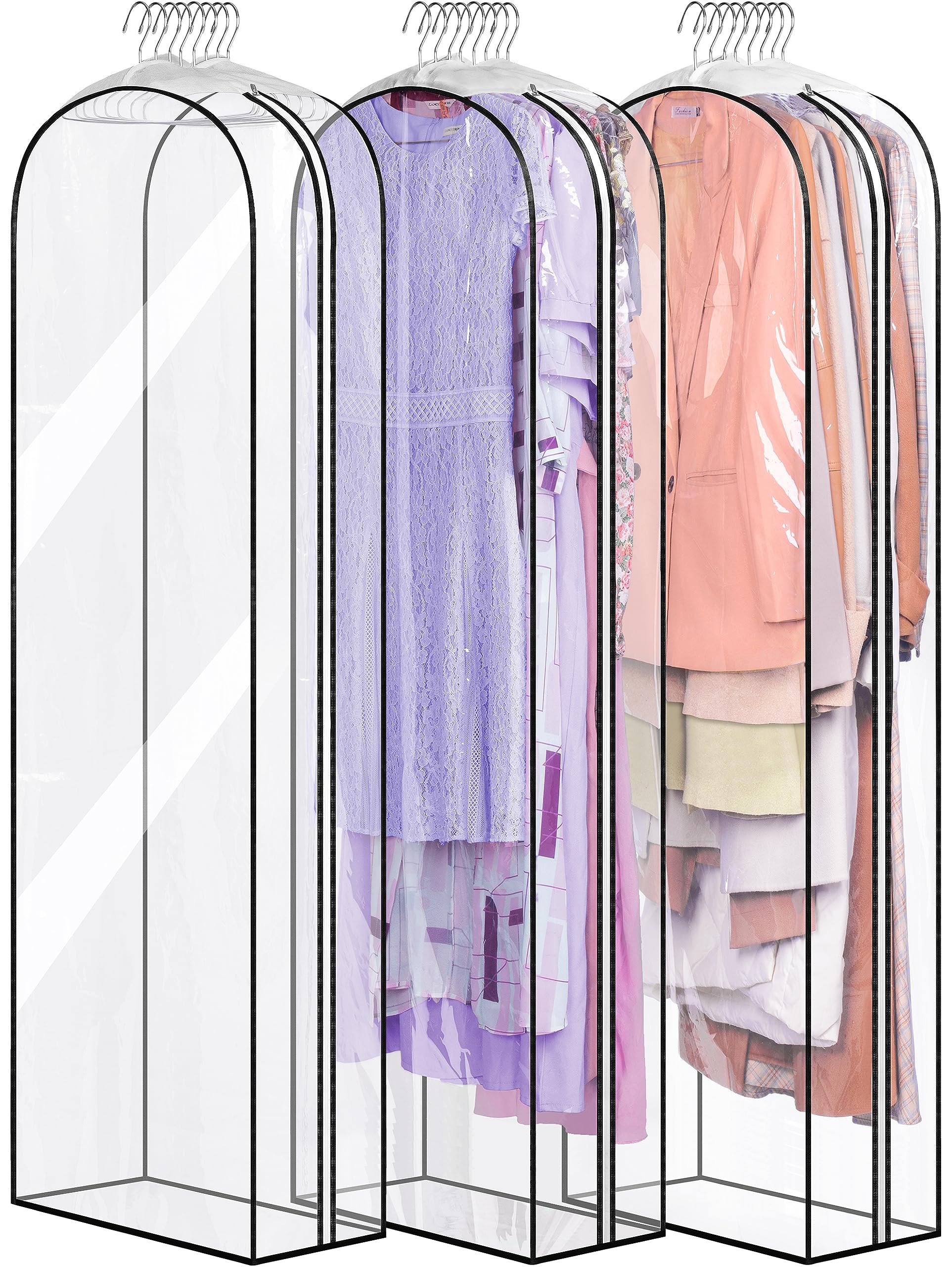 MISSLO garment bag with a 10-inch gusset offers extra room for long dresses.
