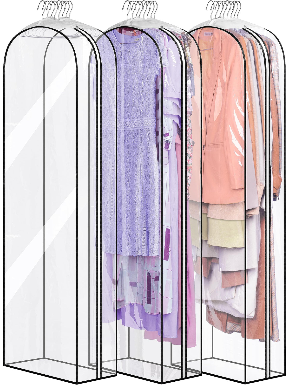 MISSLO garment bag with a 10-inch gusset offers extra room for long dresses.