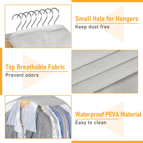 MISSLO 3-pack garment bags to keep closet tidy and protected
